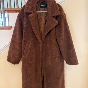 Fabletics Cozy Brown Teddy Jacket